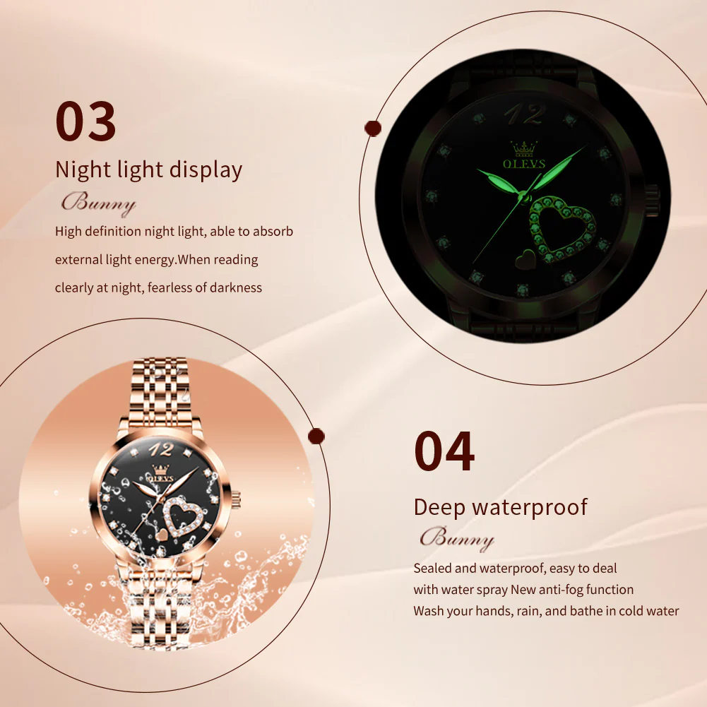 OLEVS 5189 Watch for Women Mesh Strap Fashion Rose Gold Dress Watches - Image 63