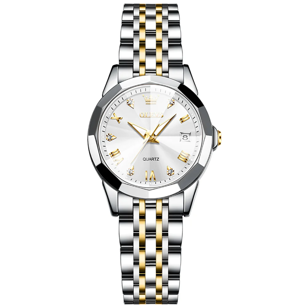 OLEVS 9931 Watch for Women Quartz Diamond Fashion Elegant Dress Ladies Watch Stainless Steel Two Tone Day Date Wrist Watches - Image 25