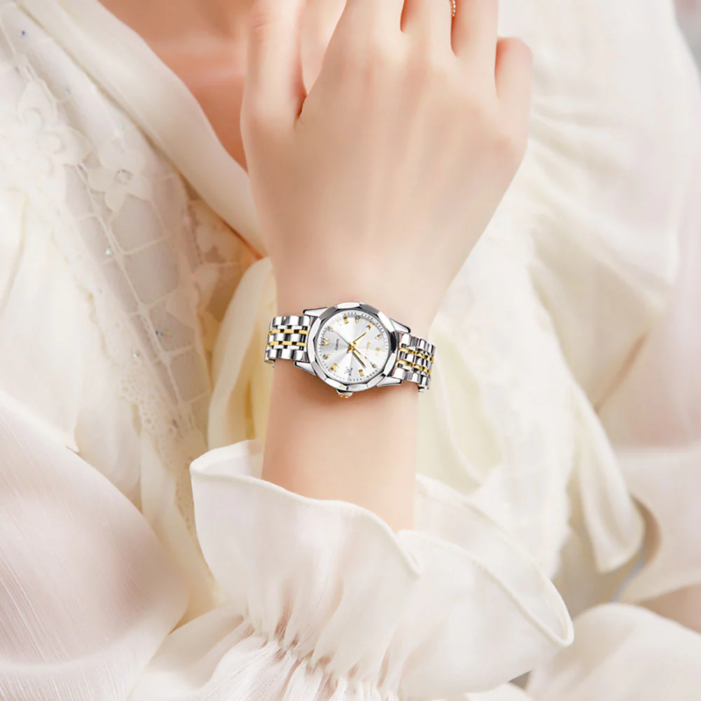 OLEVS 9931 Watch for Women Quartz Diamond Fashion Elegant Dress Ladies Watch Stainless Steel Two Tone Day Date Wrist Watches - Image 27
