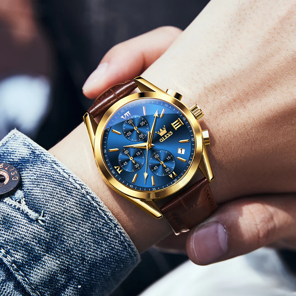 OLEVS 2872 Men's Chronograph Quartz Watches Waterproof Stainless Steel Wrist Watch - Image 14
