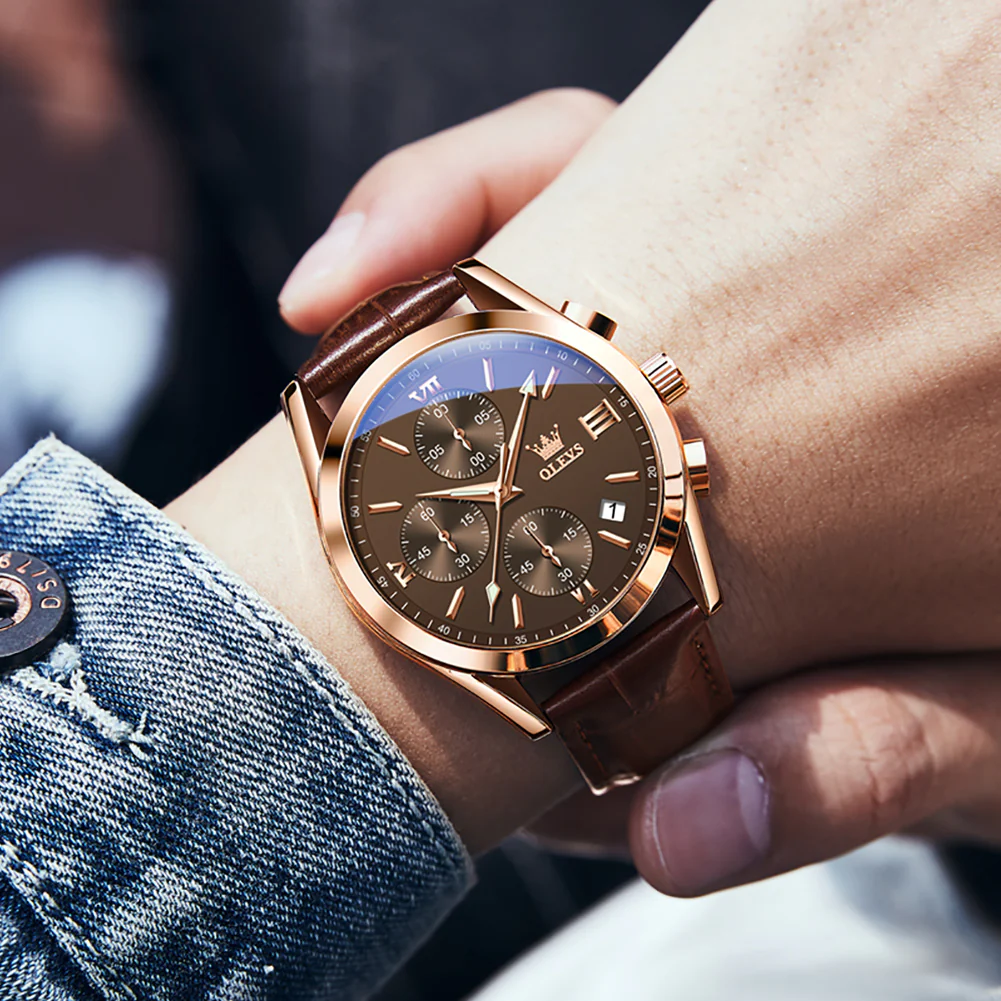 OLEVS 2872 Men's Chronograph Quartz Watches Waterproof Stainless Steel Wrist Watch - Image 20