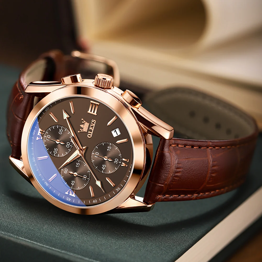 OLEVS 2872 Men's Chronograph Quartz Watches Waterproof Stainless Steel Wrist Watch - Image 22