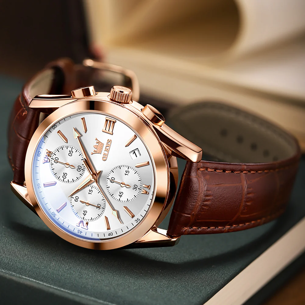 OLEVS 2872 Men's Chronograph Quartz Watches Waterproof Stainless Steel Wrist Watch - Image 28