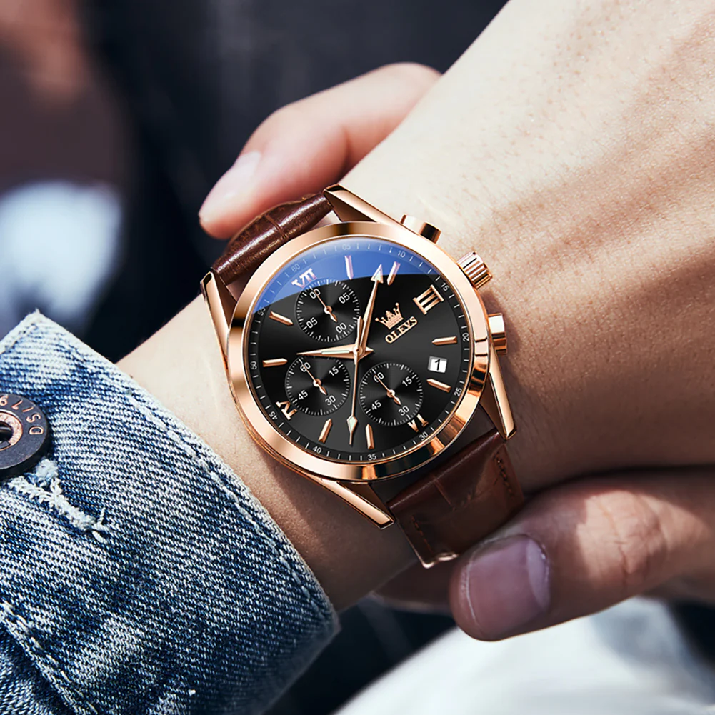 OLEVS 2872 Men's Chronograph Quartz Watches Waterproof Stainless Steel Wrist Watch - Image 32