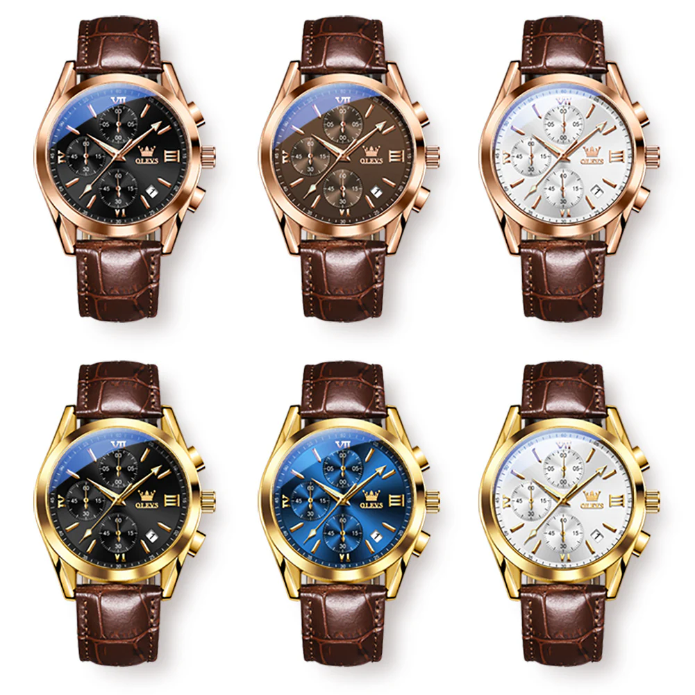 OLEVS 2872 Men's Chronograph Quartz Watches Waterproof Stainless Steel Wrist Watch - Image 36