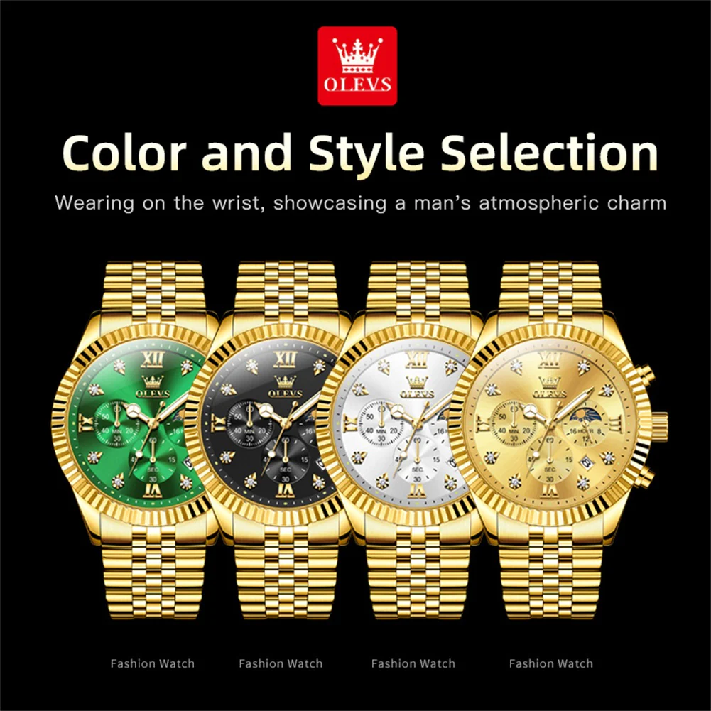 OLEVS 2932 Men's Watch with Gold Bracelet, Business Style, Gift-Ready, 3ATM Waterproof - Image 10
