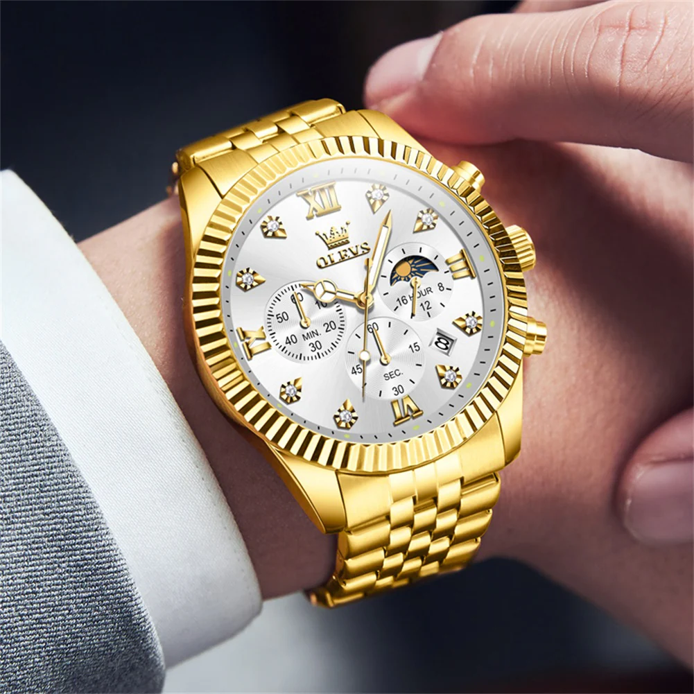 OLEVS 2932 Men's Watch with Gold Bracelet, Business Style, Gift-Ready, 3ATM Waterproof - Image 13