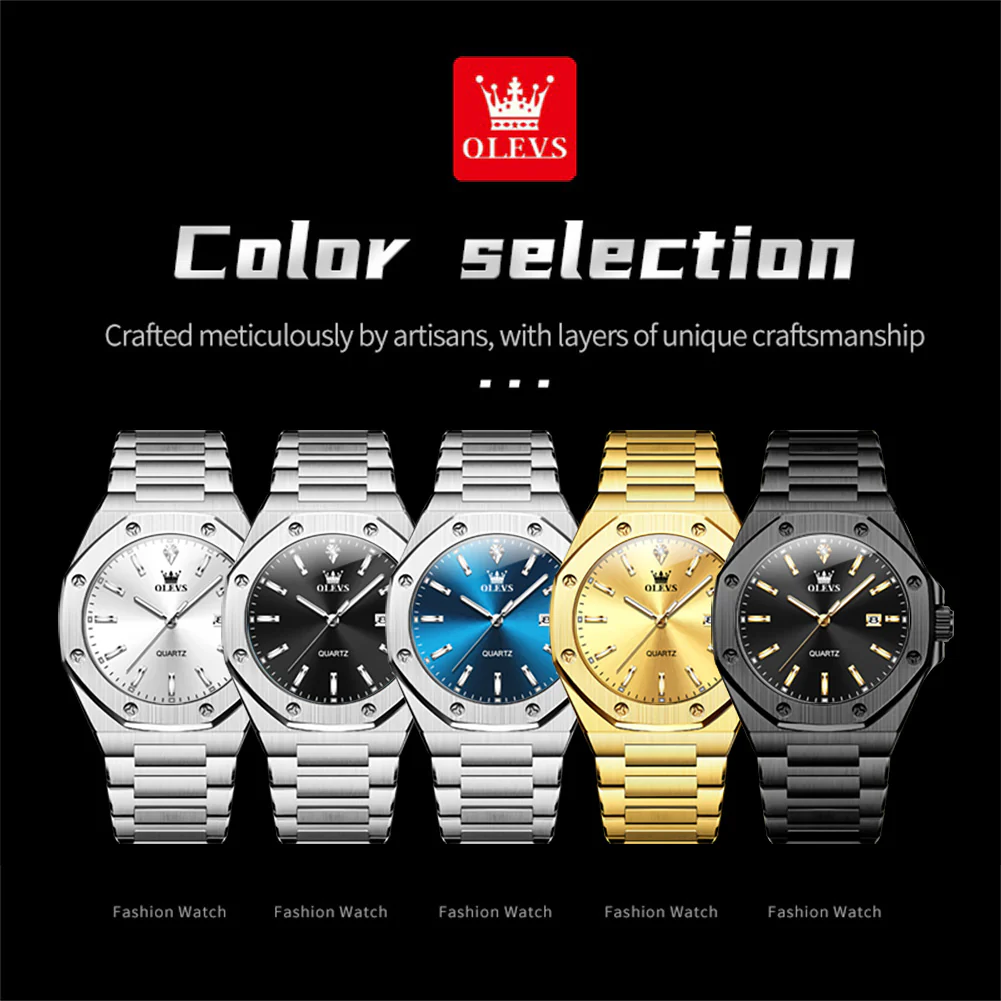 OLEVS 3613 Men's Watch with Gold Bracelet, Business Style, Gift-Ready, 3ATM Waterproof - Image 11