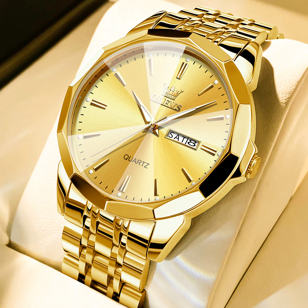 OLEVS 3615 Watches for Men,Dress Analog Quartz Mens Watch,Stainless Steel Waterproof Luminous Wristwatch,Big Face Calendar Elegant Gift for Men - Image 14