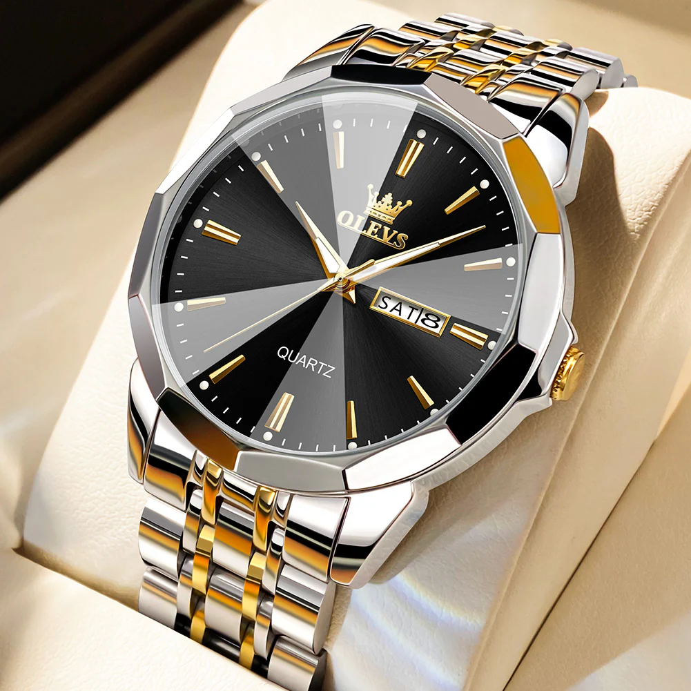 OLEVS 3615 Watches for Men,Dress Analog Quartz Mens Watch,Stainless Steel Waterproof Luminous Wristwatch,Big Face Calendar Elegant Gift for Men - Image 38