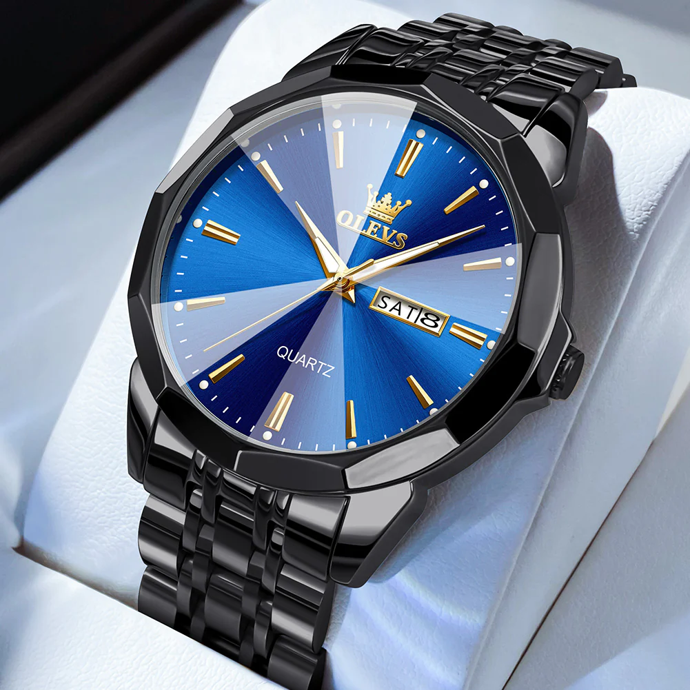 OLEVS 3615 Watches for Men,Dress Analog Quartz Mens Watch,Stainless Steel Waterproof Luminous Wristwatch,Big Face Calendar Elegant Gift for Men - Image 8