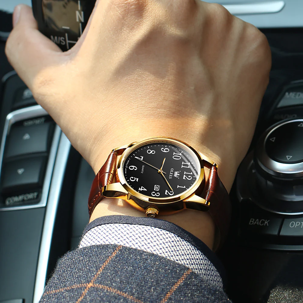 OLEVS 5566 Couple Watches His and Her Fashion Dresse Date Watches Luminous Waterproof Wrist Watch - Image 10