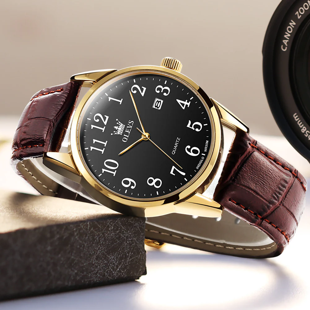 OLEVS 5566 Couple Watches His and Her Fashion Dresse Date Watches Luminous Waterproof Wrist Watch - Image 12