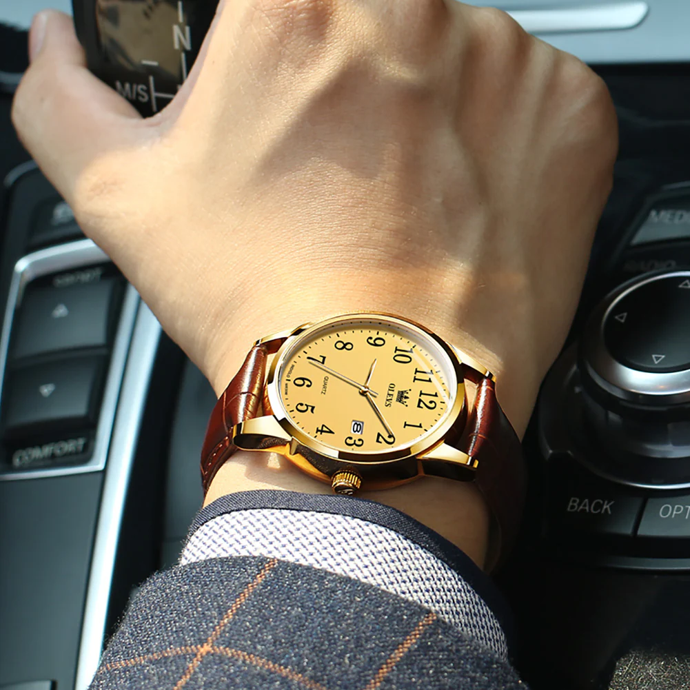 OLEVS 5566 Couple Watches His and Her Fashion Dresse Date Watches Luminous Waterproof Wrist Watch - Image 17