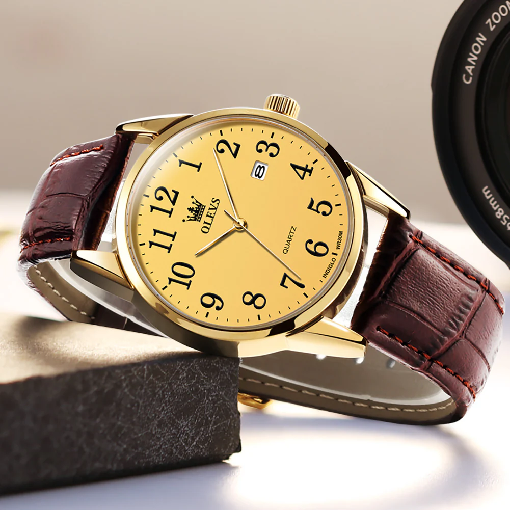 OLEVS 5566 Couple Watches His and Her Fashion Dresse Date Watches Luminous Waterproof Wrist Watch - Image 19