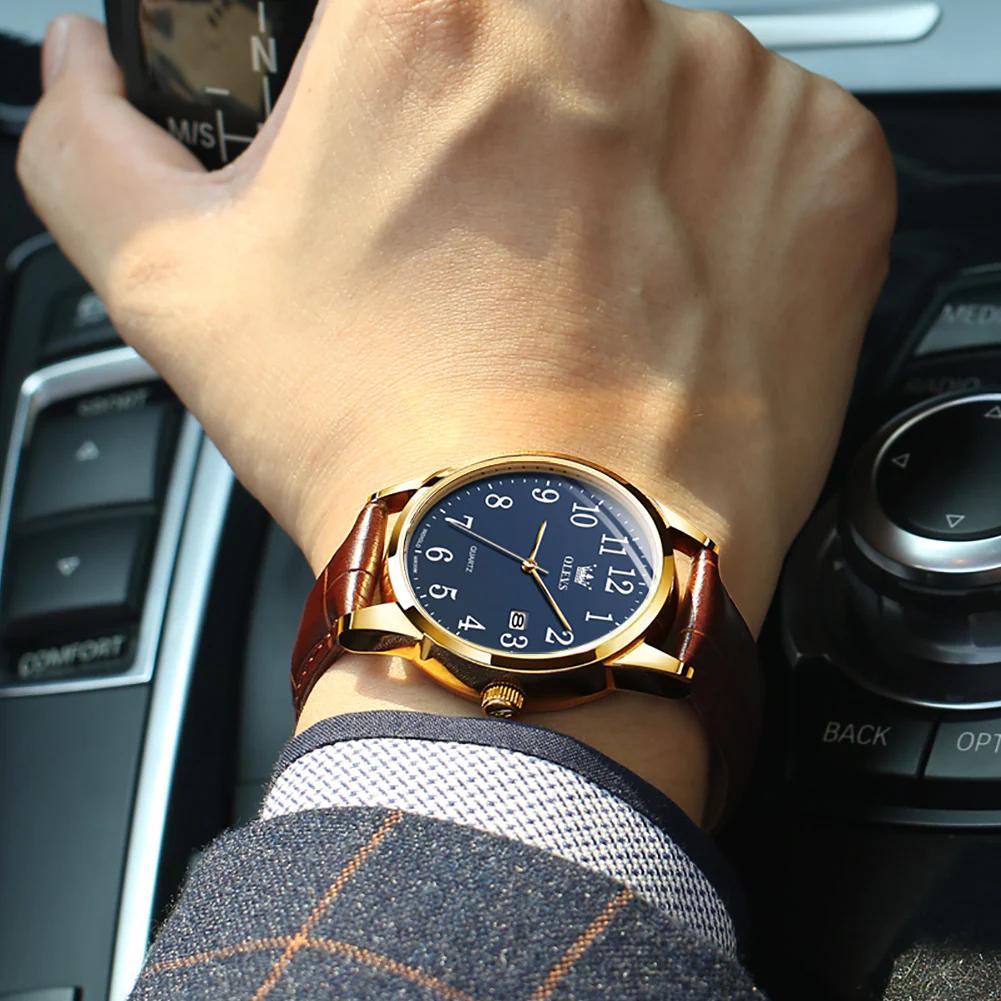 OLEVS 5566 Couple Watches His and Her Fashion Dresse Date Watches Luminous Waterproof Wrist Watch - Image 24