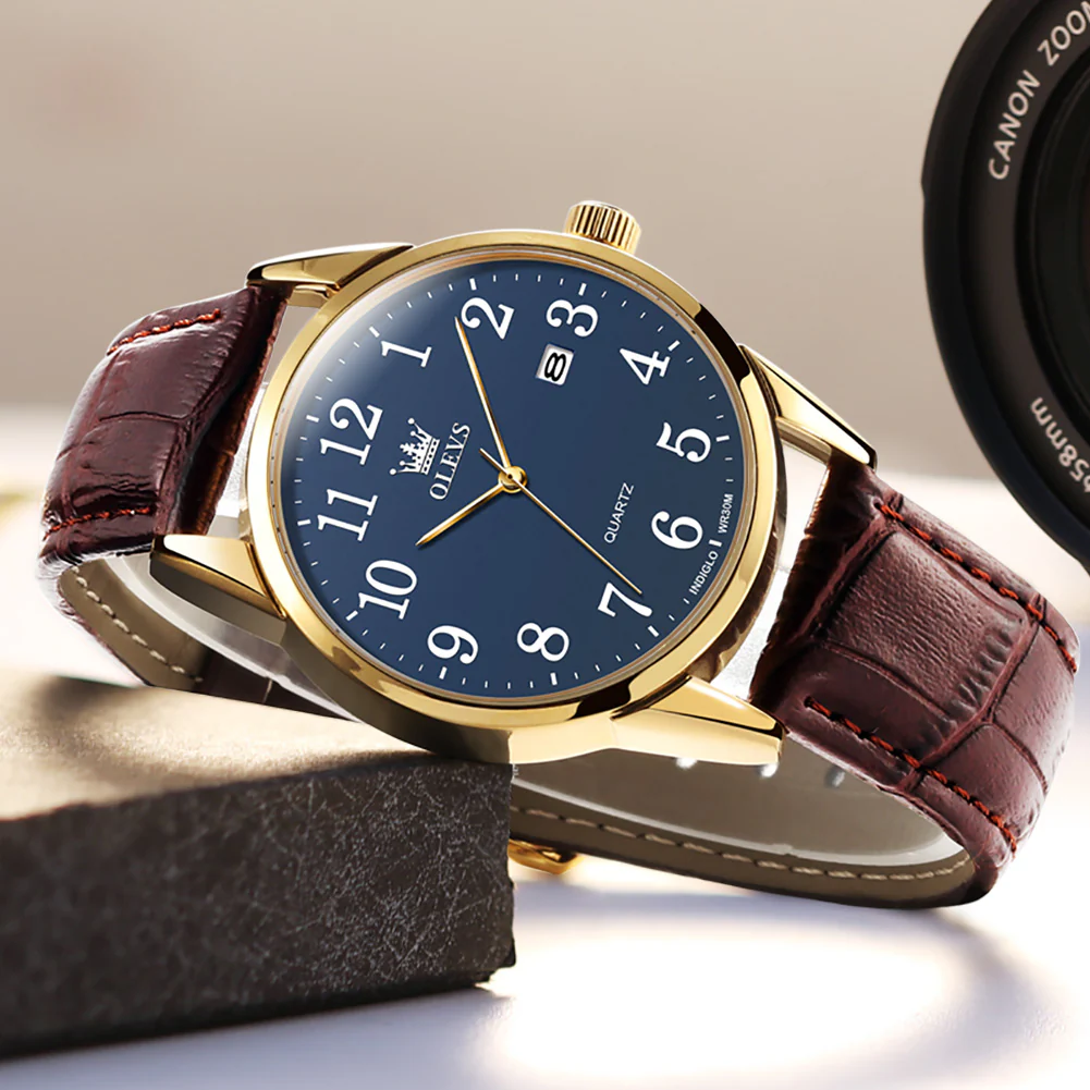 OLEVS 5566 Couple Watches His and Her Fashion Dresse Date Watches Luminous Waterproof Wrist Watch - Image 26