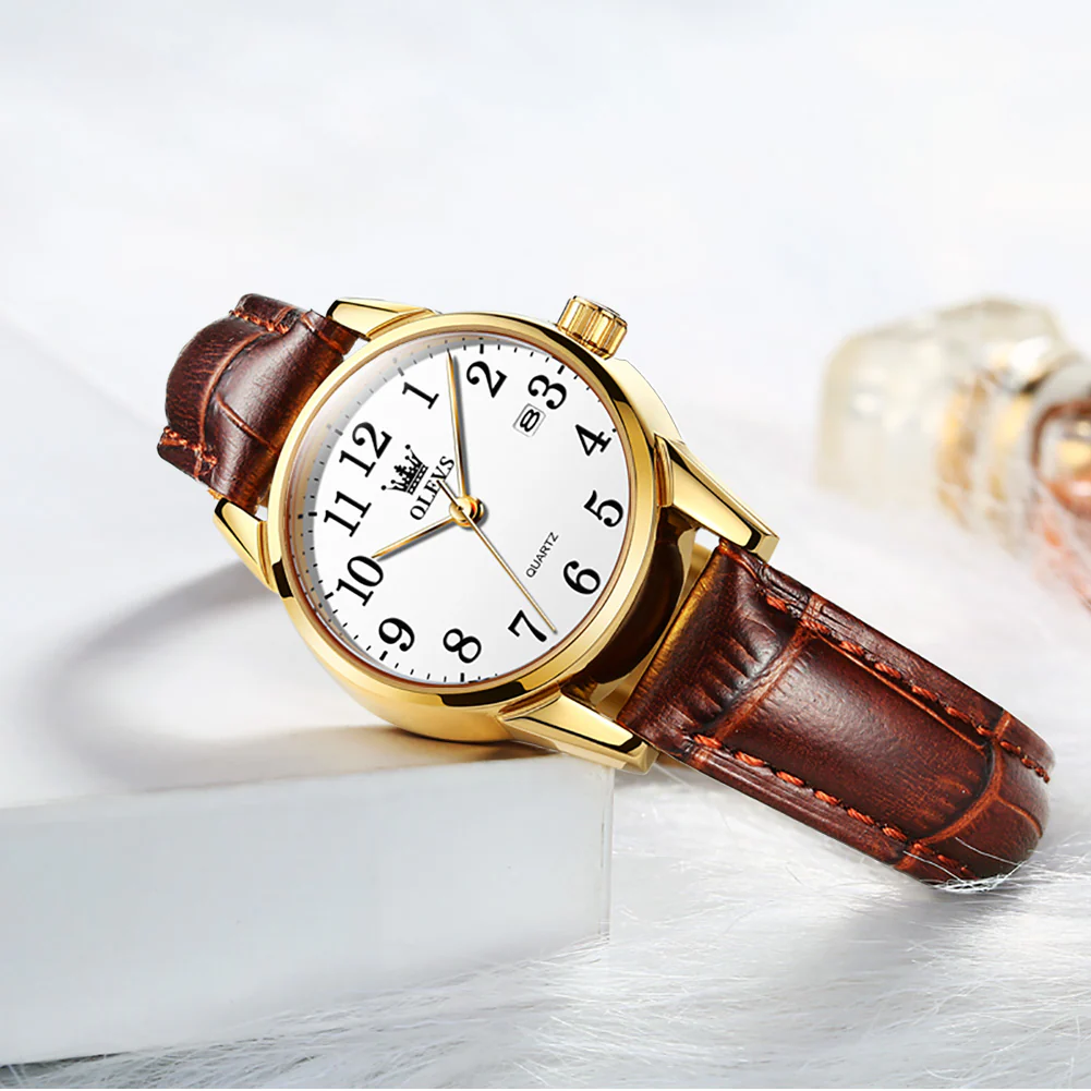 OLEVS 5566 Couple Watches His and Her Fashion Dresse Date Watches Luminous Waterproof Wrist Watch - Image 6