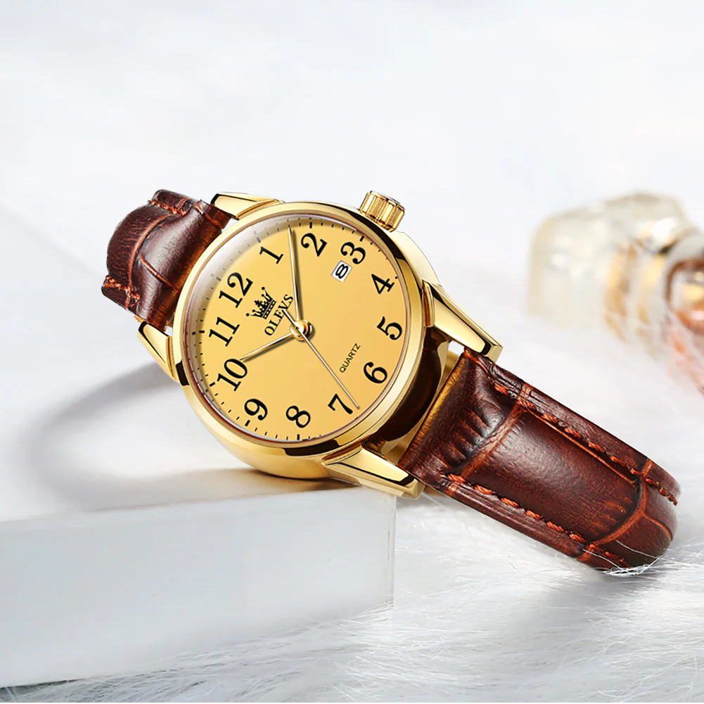 OLEVS 5566 Women Wrist Watches Ultra Thin 6.5mm Minimalist Dress Fashion Quartz Waterproof Date Day Leather Strap Slim Watches for Ladies - Image 10