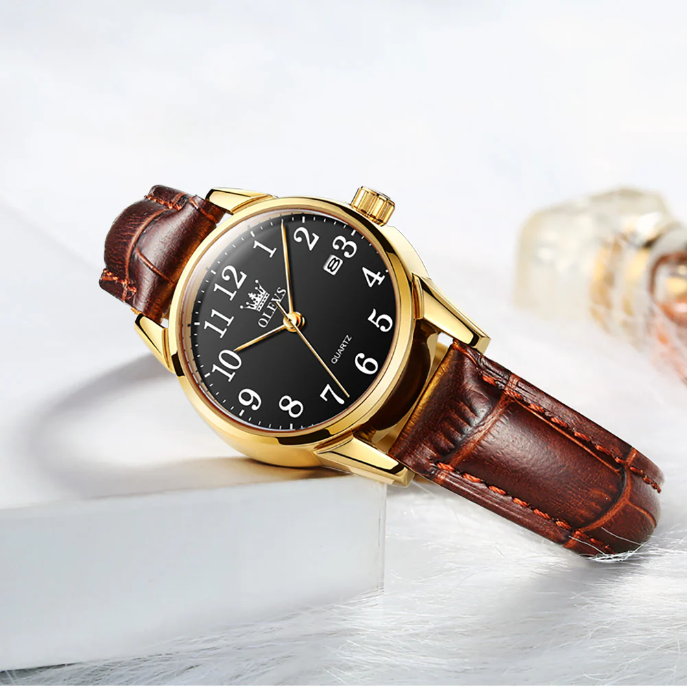 OLEVS 5566 Women Wrist Watches Ultra Thin 6.5mm Minimalist Dress Fashion Quartz Waterproof Date Day Leather Strap Slim Watches for Ladies - Image 16