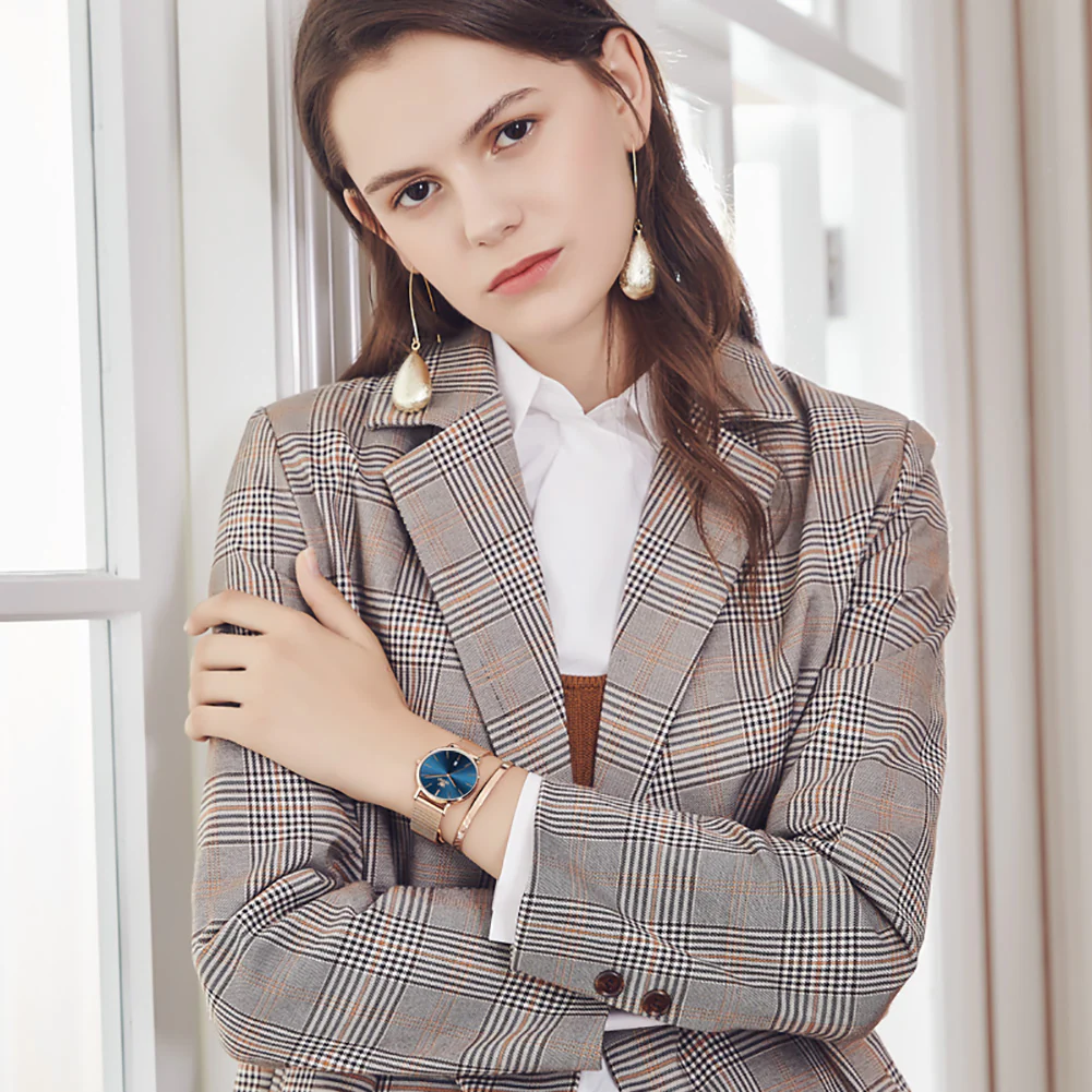 OLEVS 5869 Watch for Women Set Fashion Ladys Wrist Watch Minimalist with Rose Gold Bracelet Analog Quartz Date Waterproof Wrist Watches - Image 12