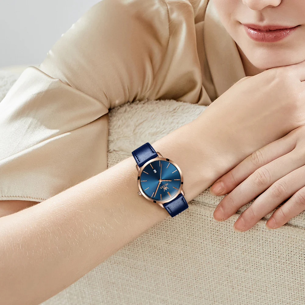 OLEVS 5869 Women Watches Ultra Thin 6.5mm Minimalist Dress Fashion Leather Strap Quartz Waterproof Casual Women Wrist Watch - Image 15