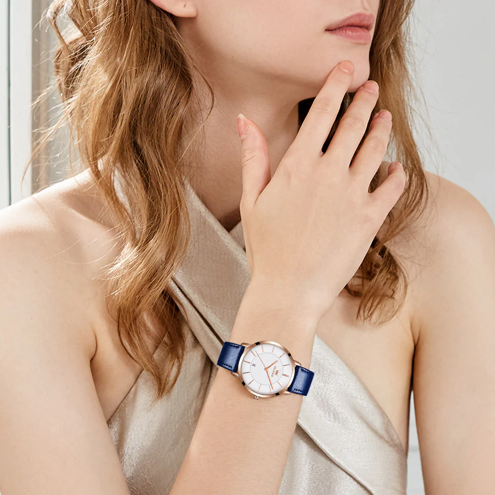 OLEVS 5869 Women Watches Ultra Thin 6.5mm Minimalist Dress Fashion Leather Strap Quartz Waterproof Casual Women Wrist Watch - Image 46