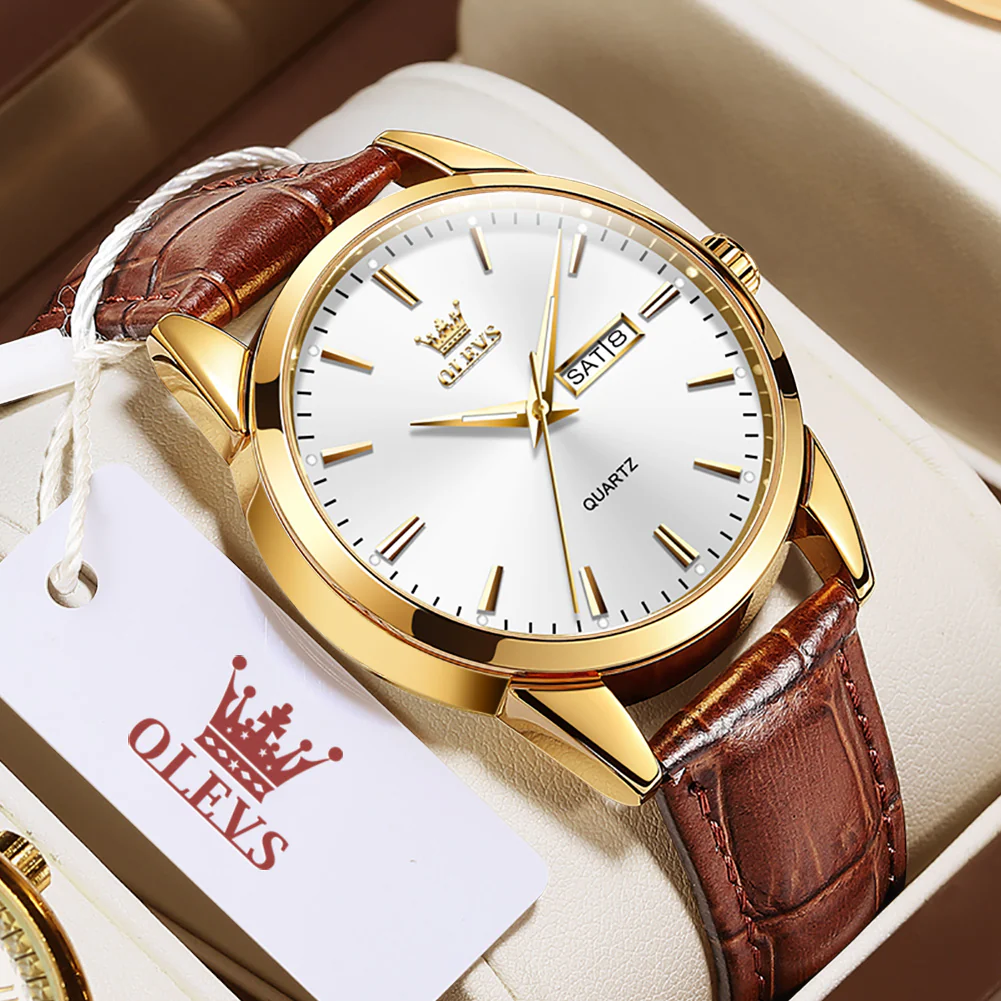 OLEVS 6898 Men's Chronograph Quartz Watch: Trendy Leather Strap Case, Day-Date Display, Waterproof Stainless Steel, Luminous Hands - Image 15