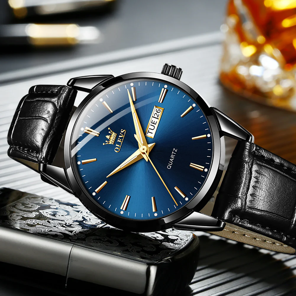 OLEVS 6898 Men's Chronograph Quartz Watch: Trendy Leather Strap Case, Day-Date Display, Waterproof Stainless Steel, Luminous Hands - Image 22