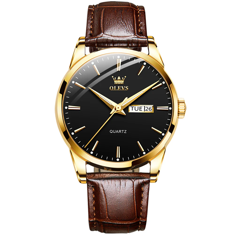 OLEVS 6898 Men's Chronograph Quartz Watch: Trendy Leather Strap Case, Day-Date Display, Waterproof Stainless Steel, Luminous Hands - Image 7