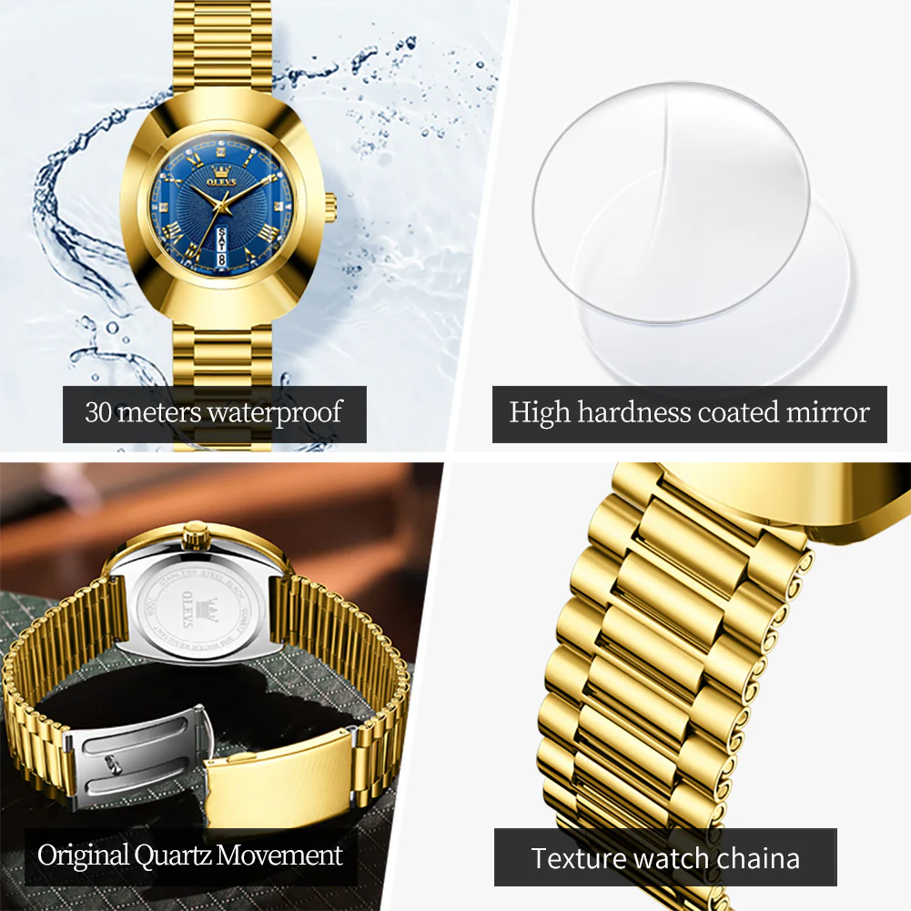 OLEVS 7008 Women's Quartz Watch with Date and Weekday Sub-Dials, Diamond Accents, Roman Numerals, 3ATM Water Resistance - Image 11