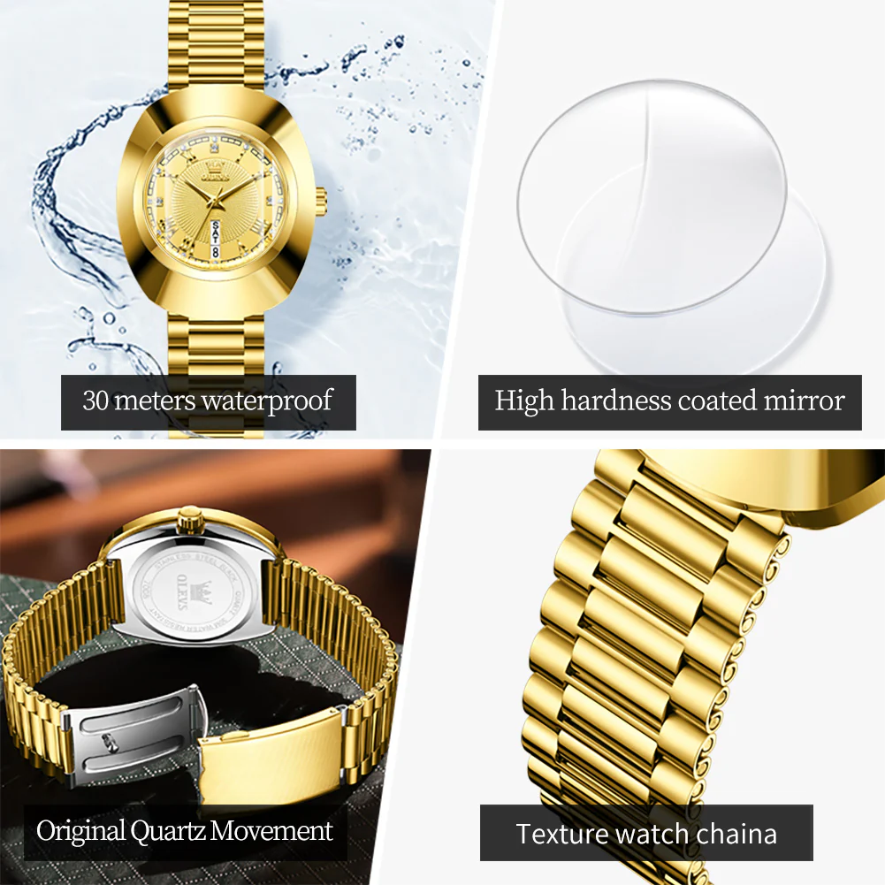 OLEVS 7008 Women's Quartz Watch with Date and Weekday Sub-Dials, Diamond Accents, Roman Numerals, 3ATM Water Resistance - Image 17