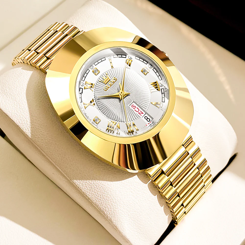 OLEVS 7008 Women's Quartz Watch with Date and Weekday Sub-Dials, Diamond Accents, Roman Numerals, 3ATM Water Resistance - Image 4