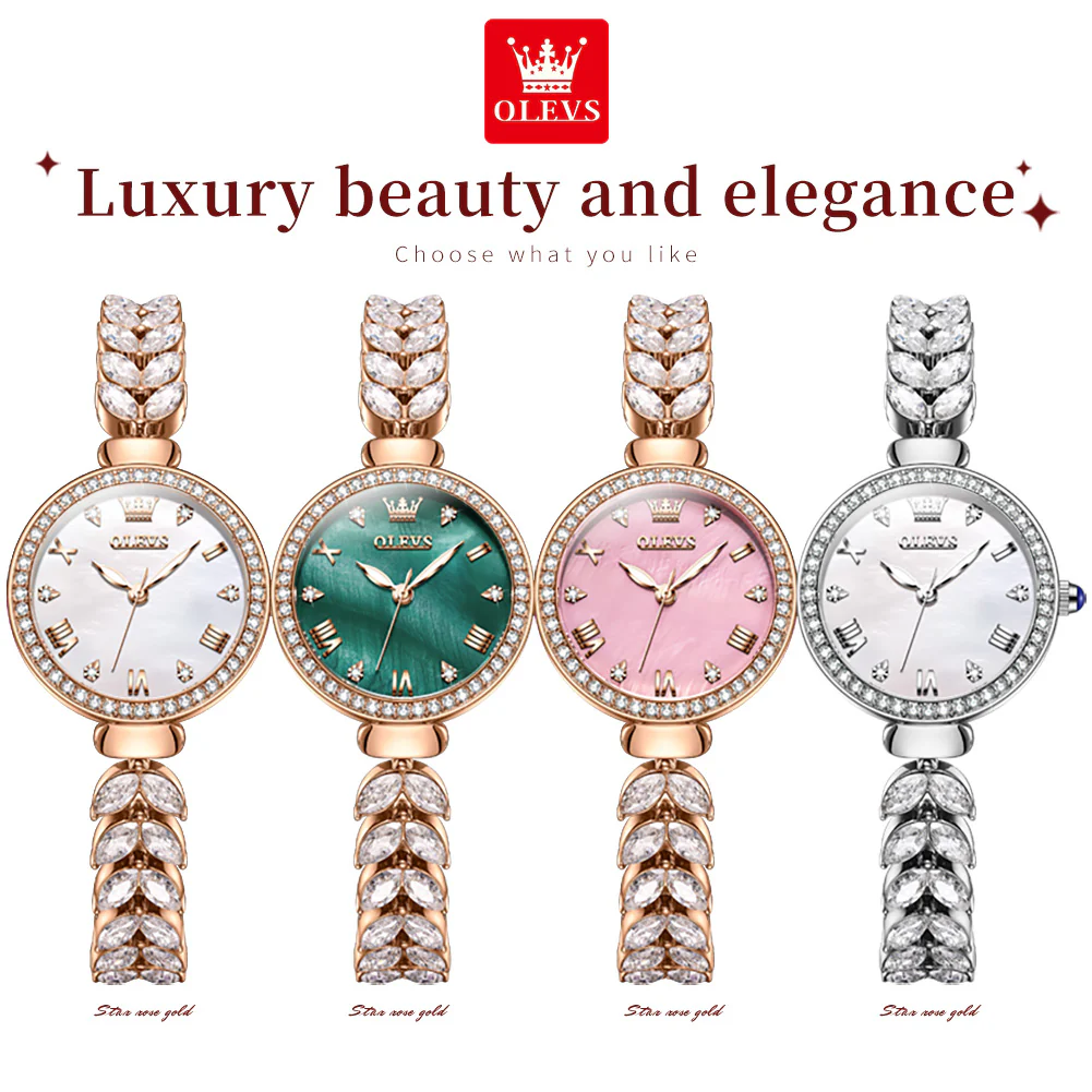 OLEVS 9971 Mermaid Full Diamond Quartz Women's Watch: Waterproof, Luminous, Fully Diamond-Set, Mermaid-Themed Design. - Image 12