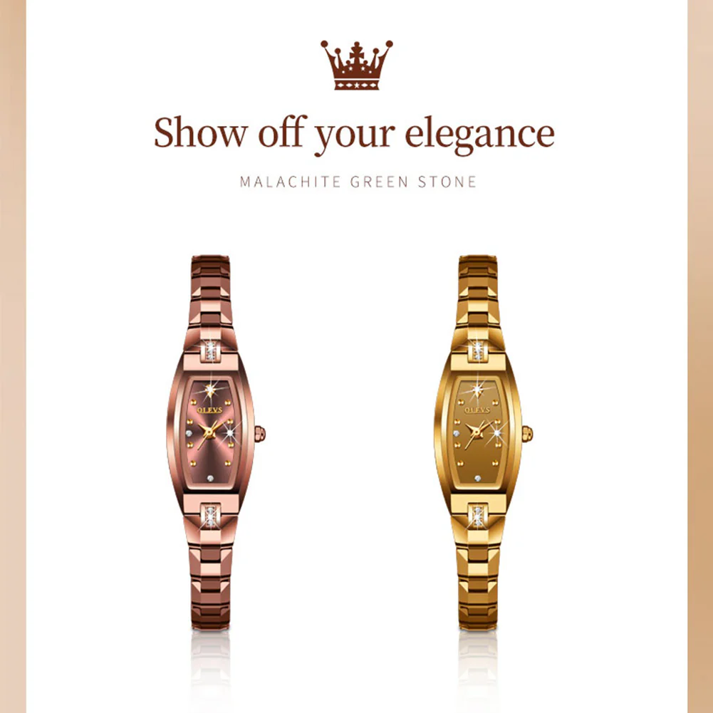 OLEVS 5501 Gold/Rose Gold Watches for Womens Dainty Elegant Dress Diamond Ladies Small Vintage Square Female Wrist Watches Gift - Image 12
