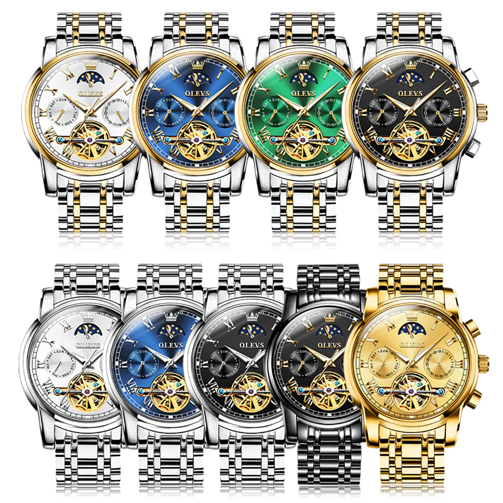 OLEVS 6617 Mens Automatic Watches Skeleton Tourbillon Mechanical Self Winding Luxury Dress Wrist Watch Waterproof Luminous Watch Gifts - Image 14