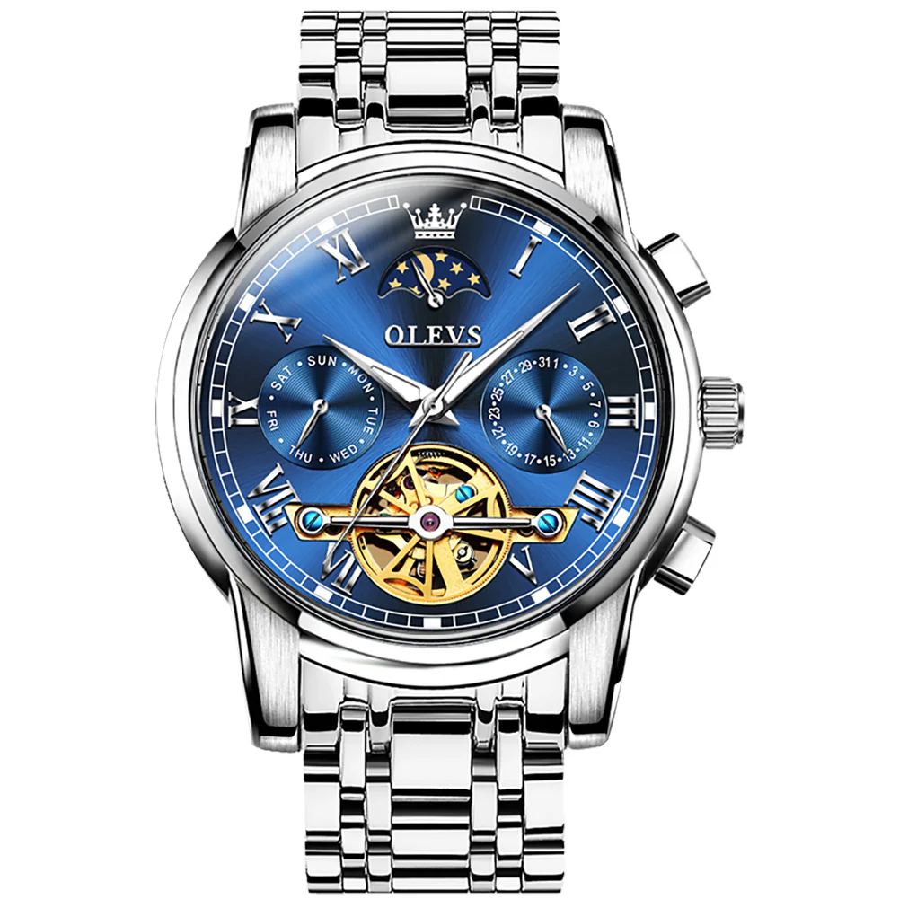 OLEVS 6617 Mens Automatic Watches Skeleton Tourbillon Mechanical Self Winding Luxury Dress Wrist Watch Waterproof Luminous Watch Gifts - Image 22