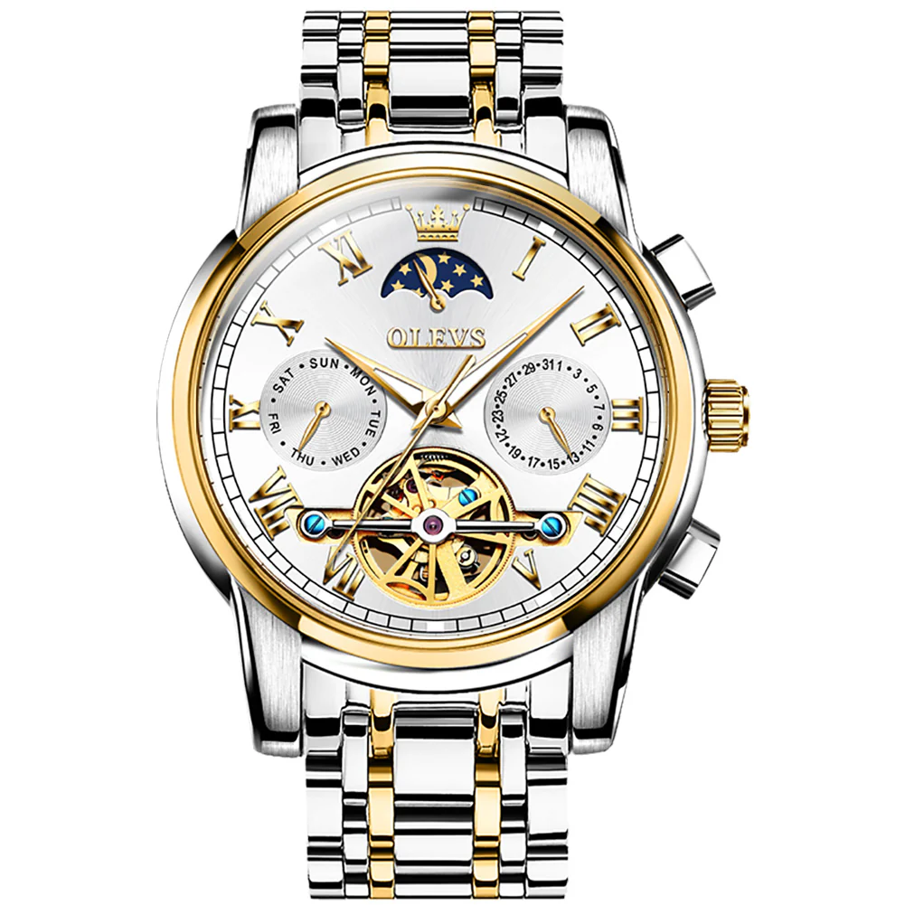 OLEVS 6617 Mens Automatic Watches Skeleton Tourbillon Mechanical Self Winding Luxury Dress Wrist Watch Waterproof Luminous Watch Gifts - Image 29