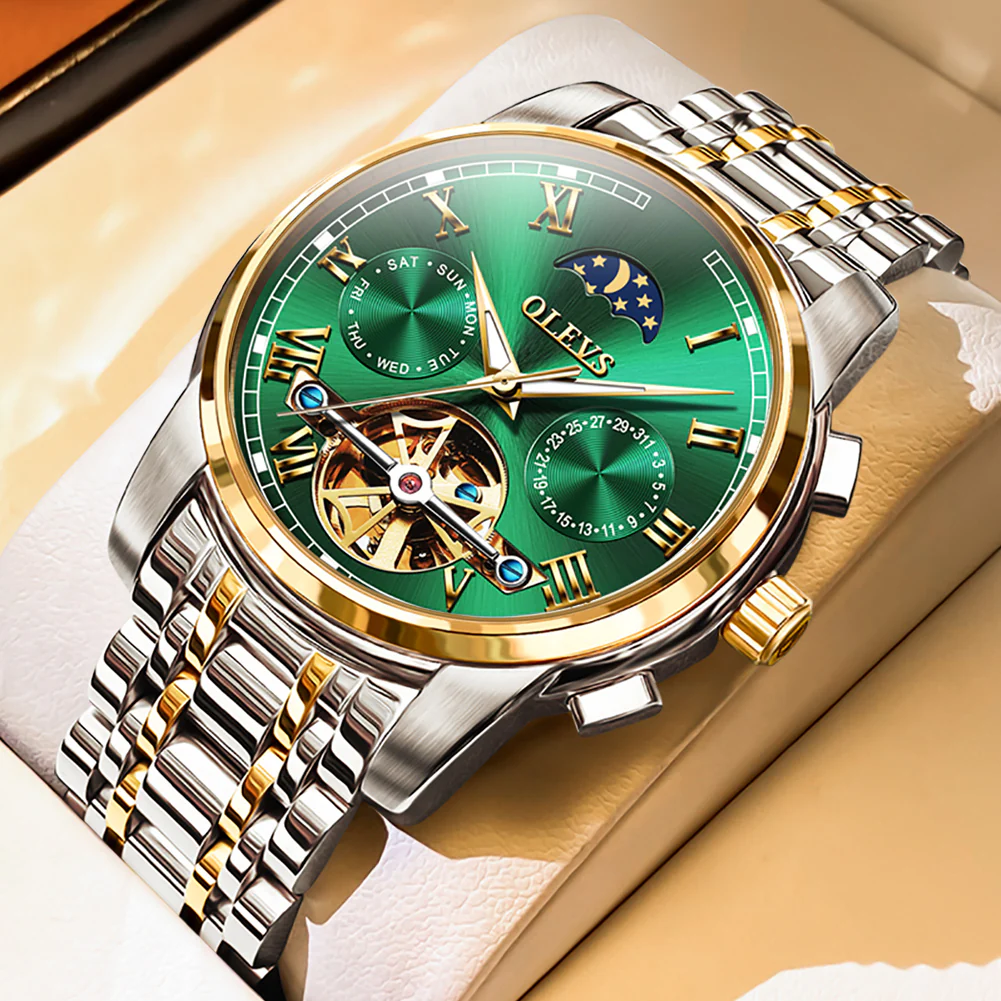 OLEVS 6617 Mens Automatic Watches Skeleton Tourbillon Mechanical Self Winding Luxury Dress Wrist Watch Waterproof Luminous Watch Gifts - Image 53