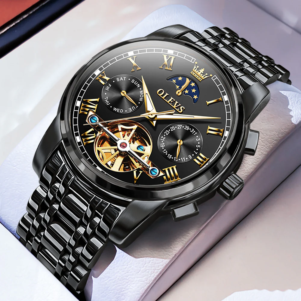OLEVS 6617 Mens Automatic Watches Skeleton Tourbillon Mechanical Self Winding Luxury Dress Wrist Watch Waterproof Luminous Watch Gifts - Image 60