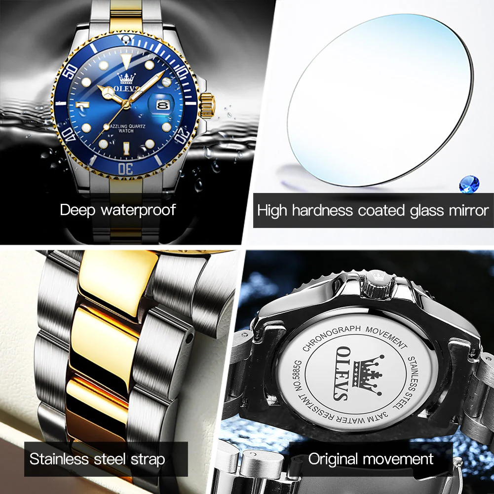 OLEVS 5885 Mens Watch Big Face Casual Dress Wrist Watch Waterproof Luminous - Image 6