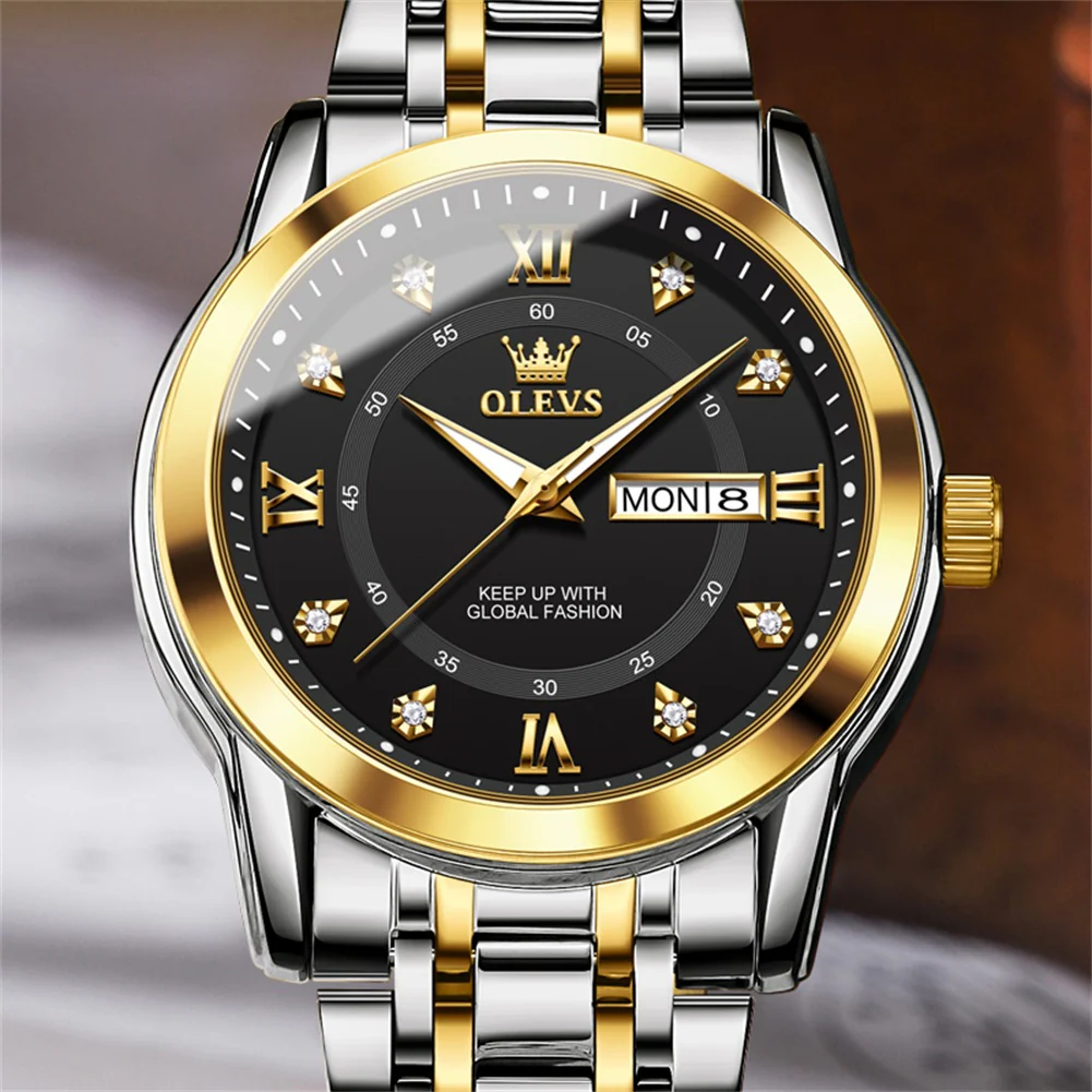 OLEVS 5513 Mens Watch Diamond Stainless Steel Waterproof Watches for Men - Image 10