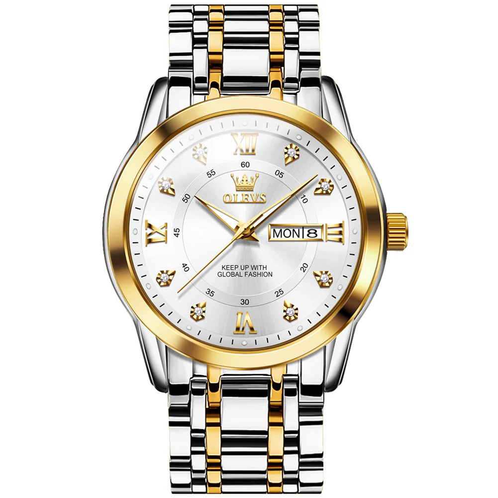 OLEVS 5513 Mens Watch Diamond Stainless Steel Waterproof Watches for Men - Image 13