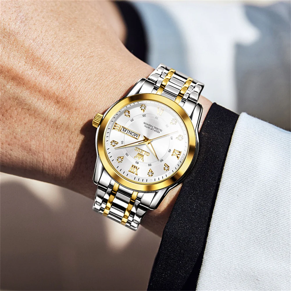 OLEVS 5513 Mens Watch Diamond Stainless Steel Waterproof Watches for Men - Image 15
