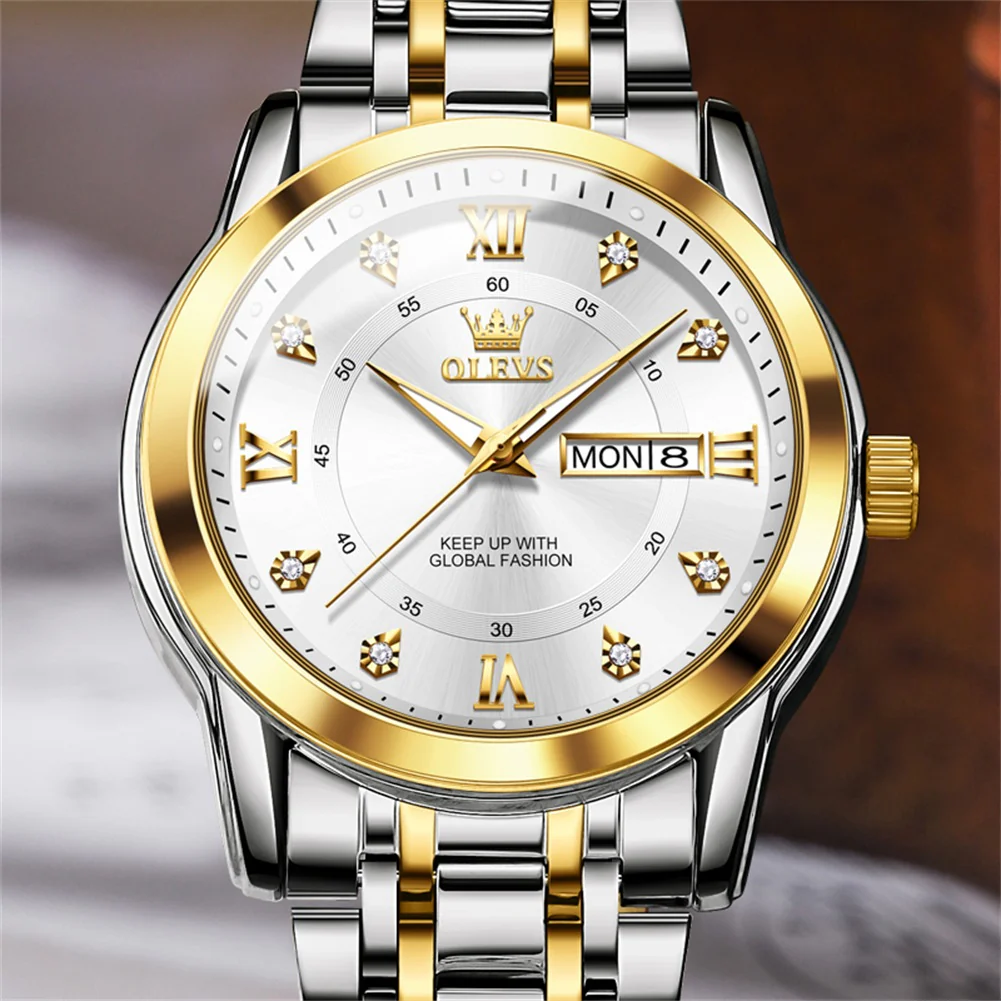 OLEVS 5513 Mens Watch Diamond Stainless Steel Waterproof Watches for Men - Image 16