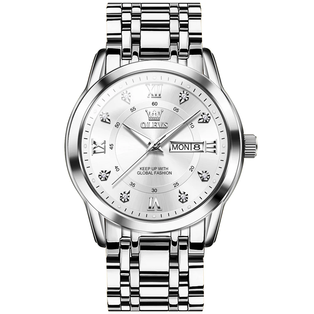OLEVS 5513 Mens Watch Diamond Stainless Steel Waterproof Watches for Men - Image 19