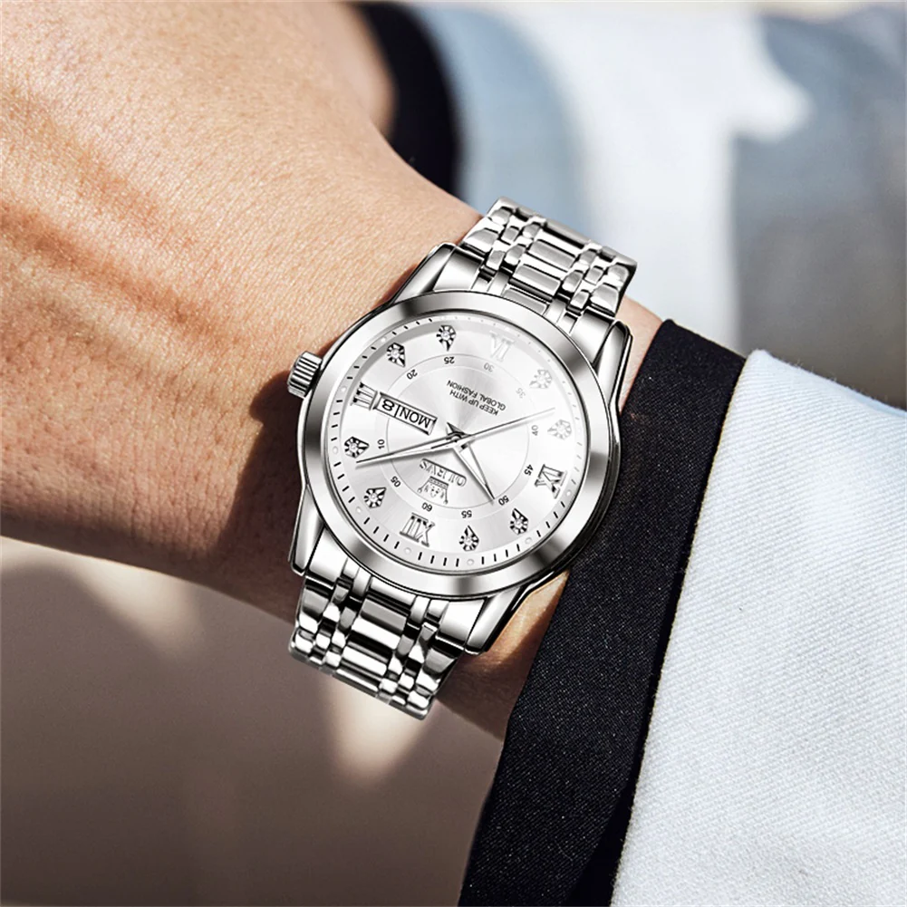 OLEVS 5513 Mens Watch Diamond Stainless Steel Waterproof Watches for Men - Image 21