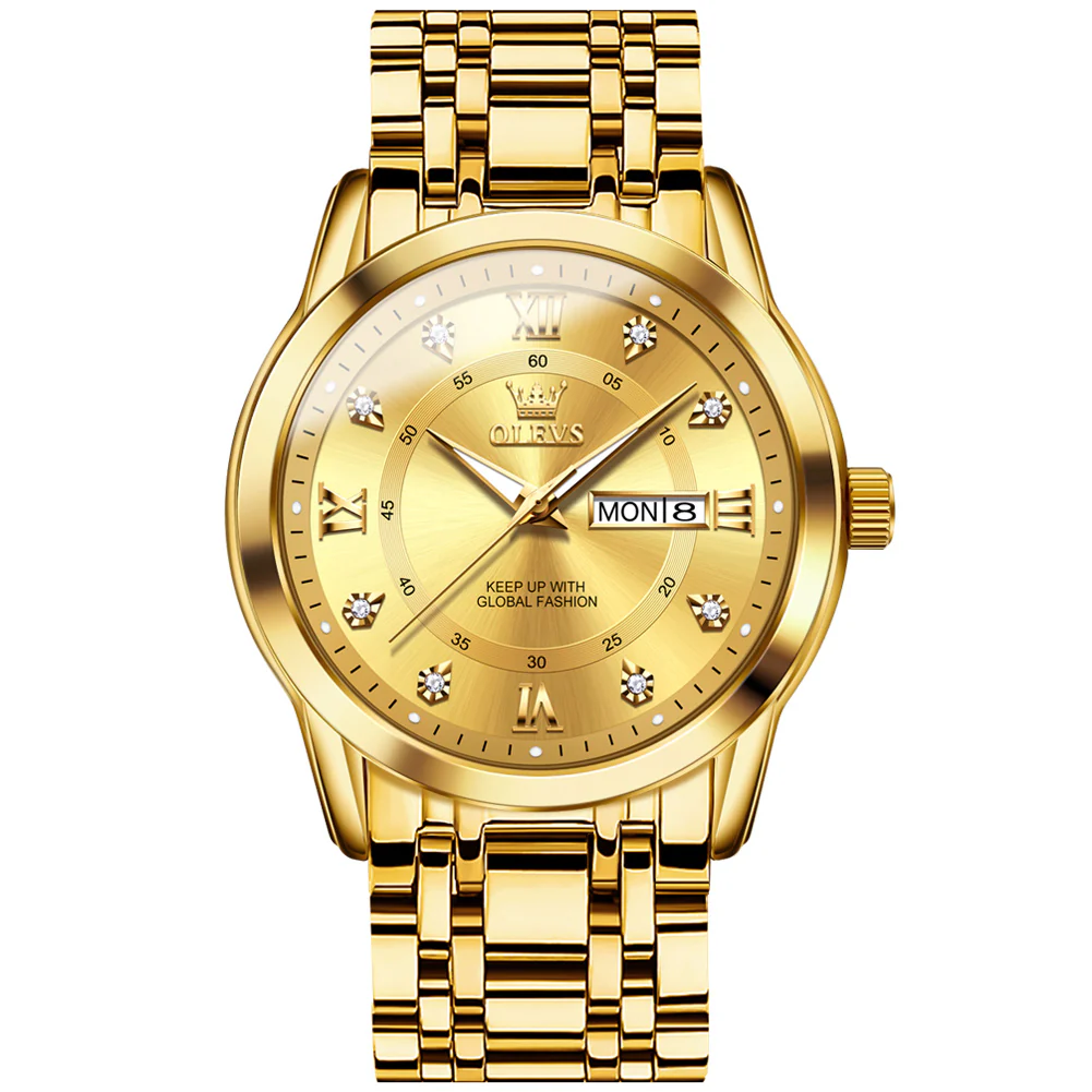OLEVS 5513 Mens Watch Diamond Stainless Steel Waterproof Watches for Men - Image 25