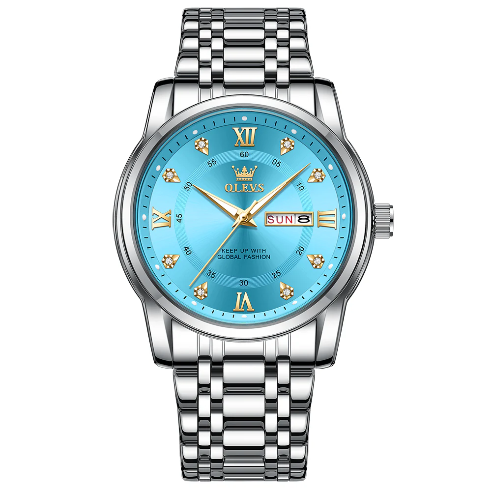 OLEVS 5513 Mens Watch Diamond Stainless Steel Waterproof Watches for Men - Image 31
