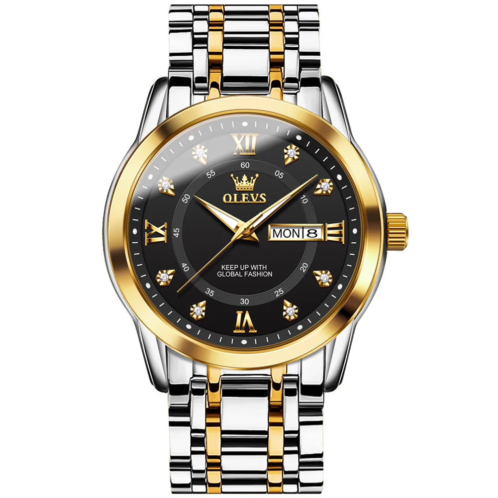 OLEVS 5513 Mens Watch Diamond Stainless Steel Waterproof Watches for Men - Image 7